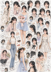 当画师疯狂迷恋一个人：涂鸦页提示词-令元智能