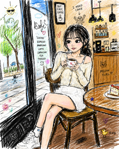 粗糙搞怪手绘涂鸦风照片转插画提示词-令元智能